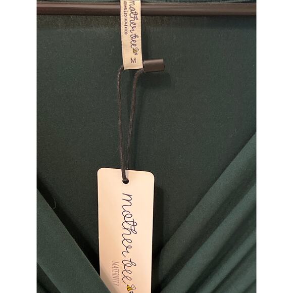 Mother Bee Hunter Green Super Soft Maternity Dress Women's Size Medium Indie NWT - Picture 2 of 6